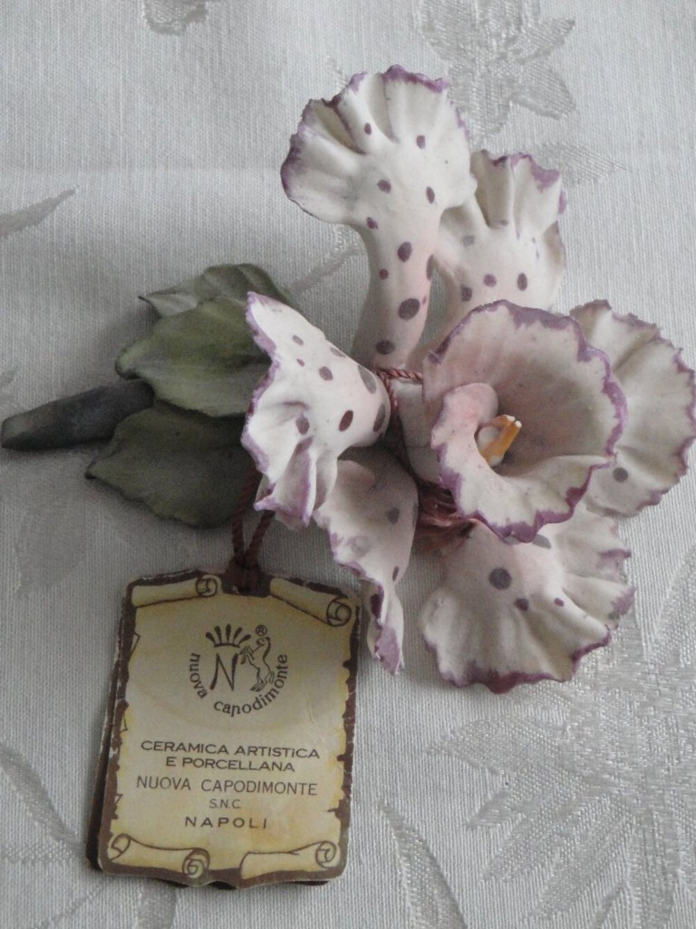 Vintage Italy Orchid Flower Tag